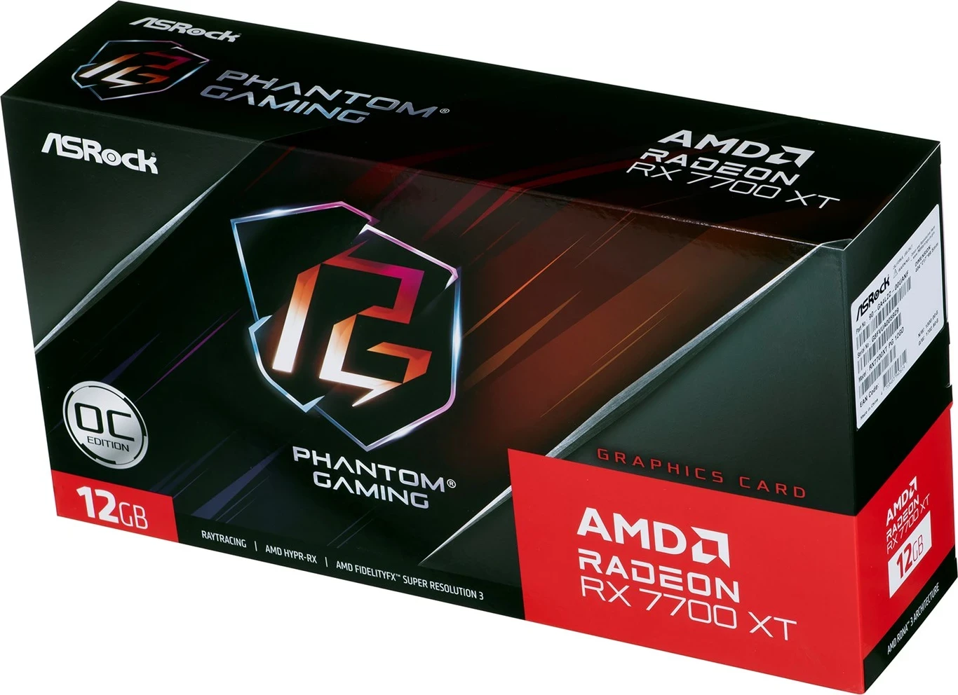 Kartë grafike ASRock Radeon RX 7700 XT Phantom Gaming 12GB OC, e zezë
