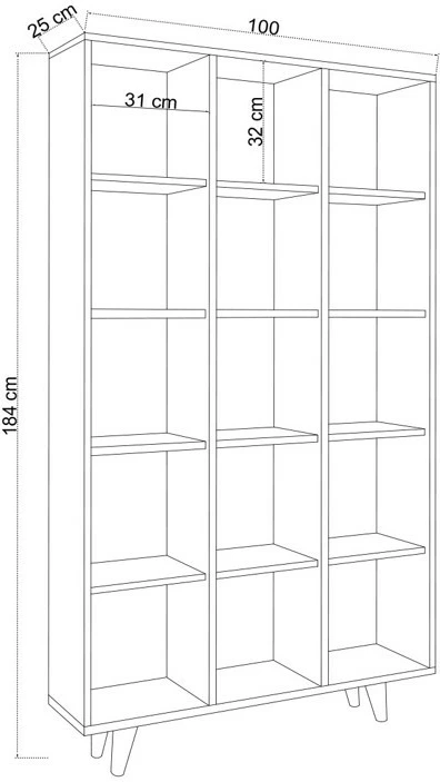 Raft librash Hanah Home, Zipa, ngjyrë travertine