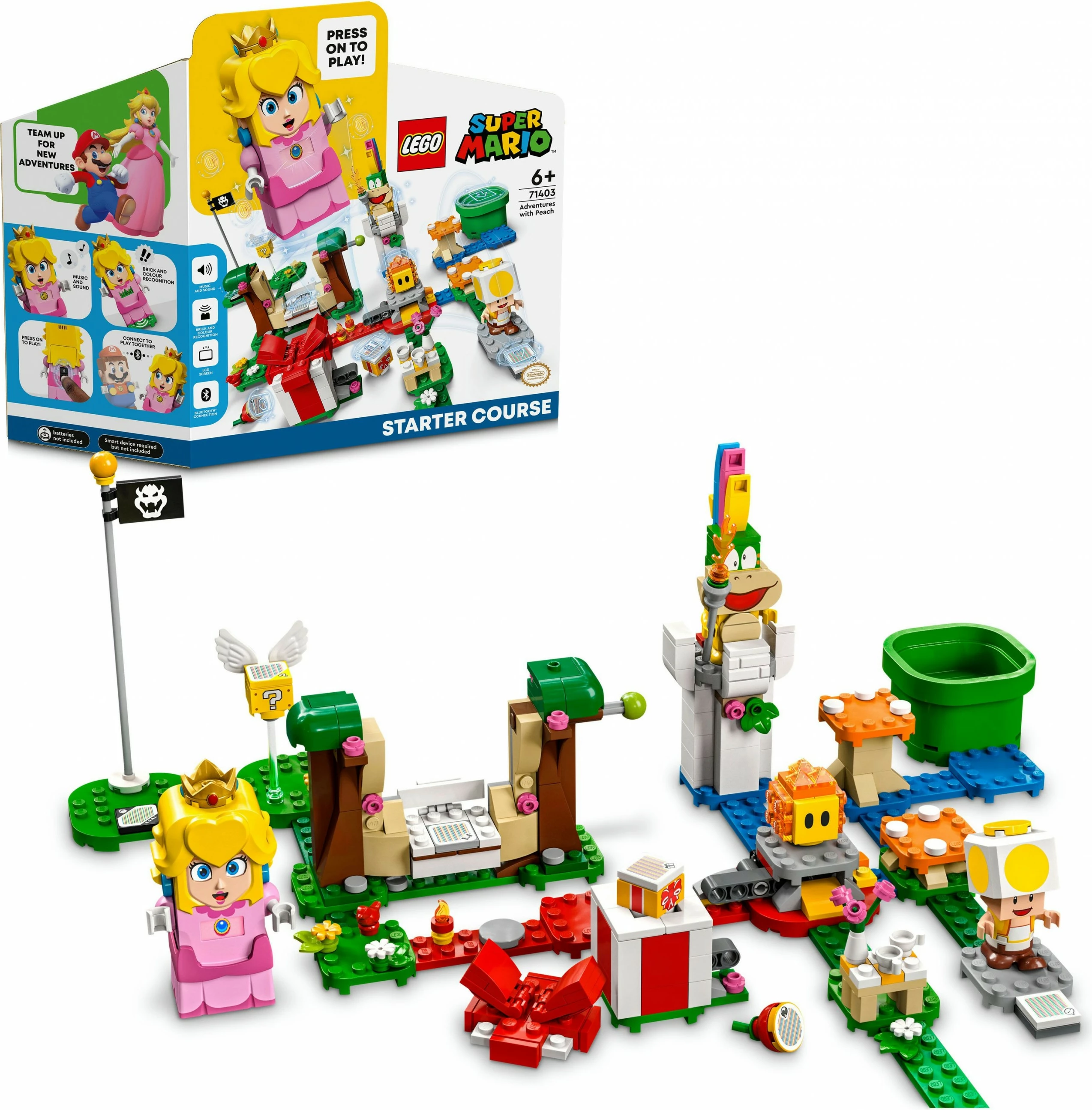 Set ndërtimi LEGO Super Mario 71403, Aventurat me Peach, figurë interaktive, shumëngjyrëshe