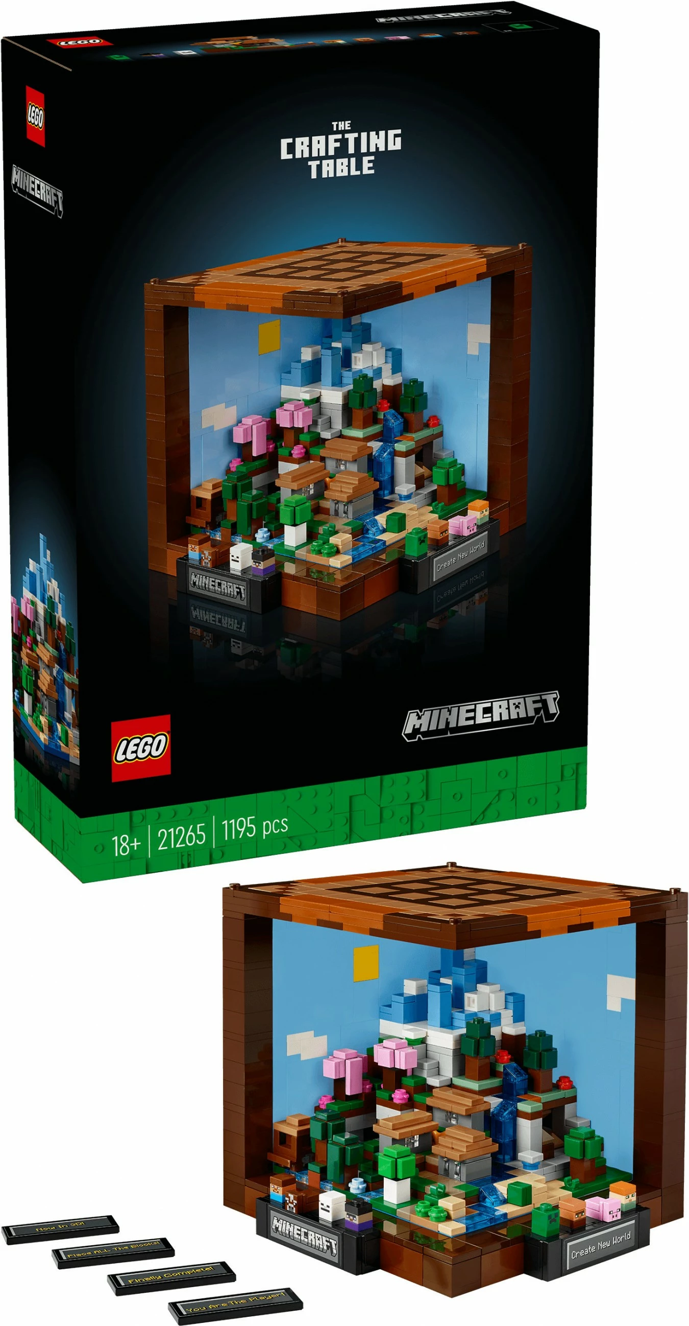 Set ndërtimi LEGO Minecraft 21265, The Crafting Table, 1195 pjesë, multikolor