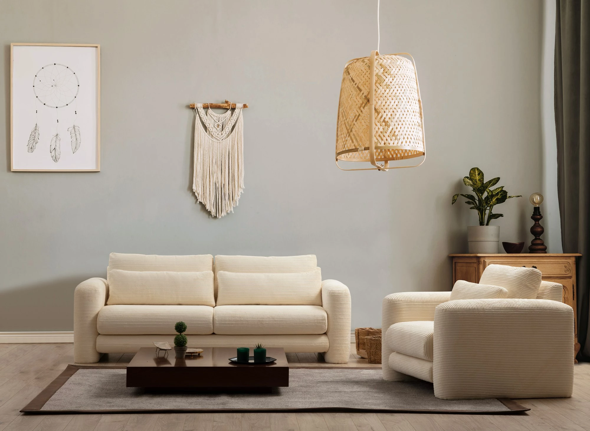 Karrige Wing Atelier del Sofa, ngjyrë bezhë, Lily