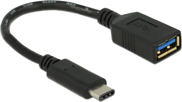 Kabllo adapter USB DeLOCK 0.15m, USB 3.1, USB C, USB A, e zezë