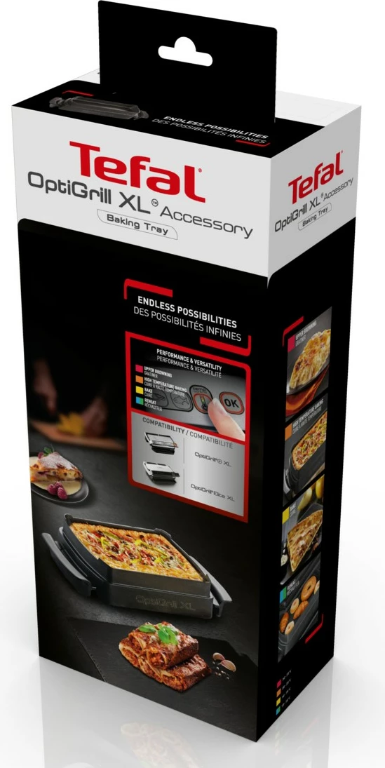 Tavë pjekjeje Tefal XA7278, për OptiGrill XL, drejtkëndëshe, e zezë