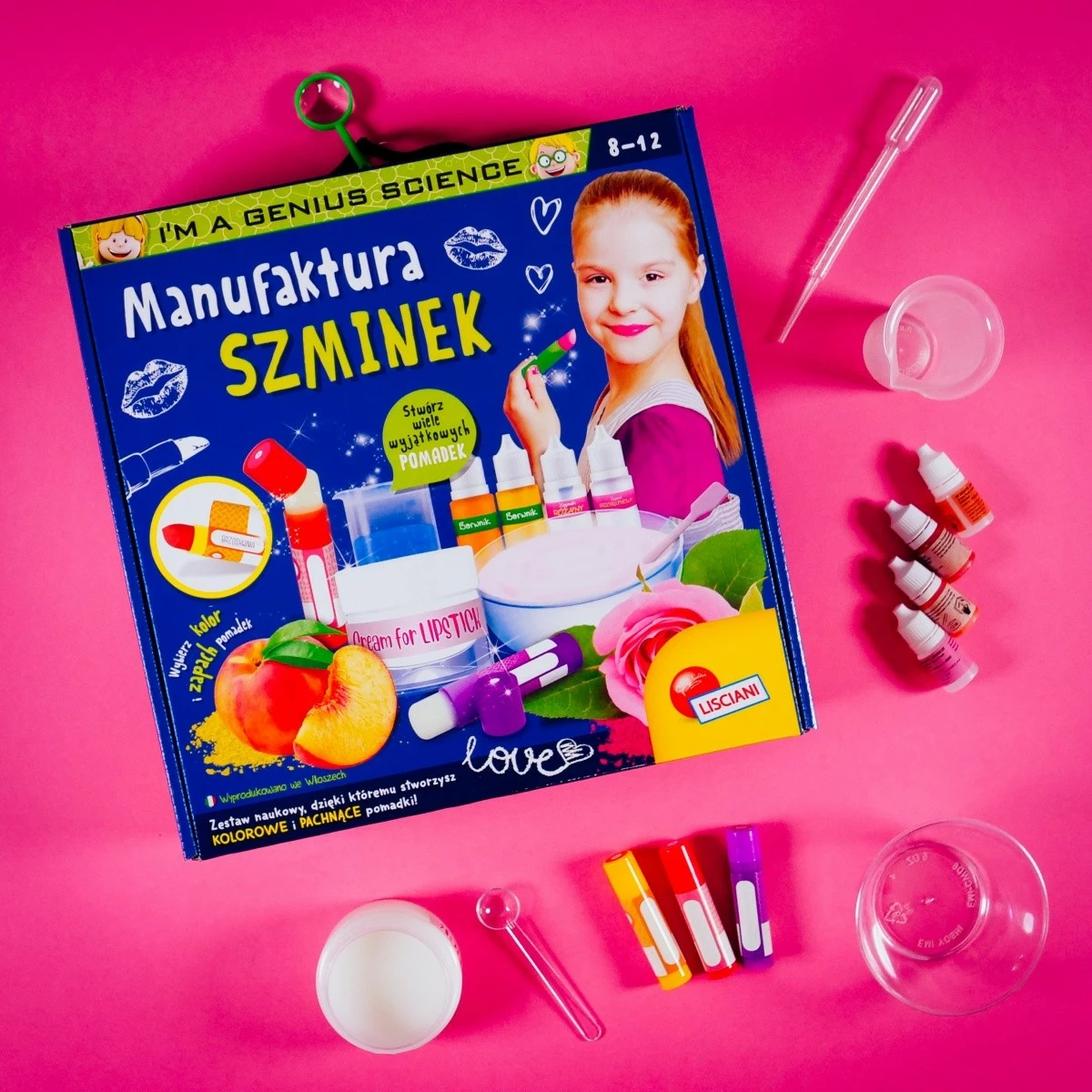 Set edukativ Lisciani Laboratory of Im a Genius - Lipstick Factory, për vajza, 8+ vjeç