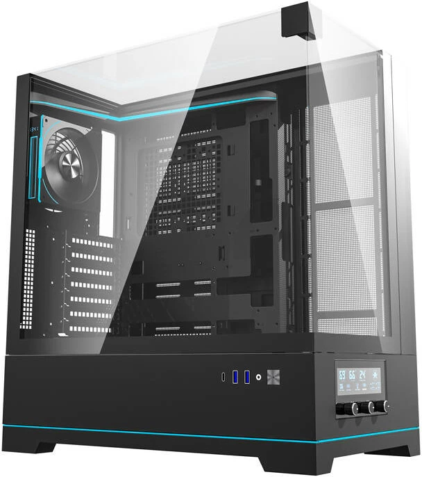 Kasë Darkflash DY450 PRO, Big Tower, ARGB, xham i temperuar, e zezë