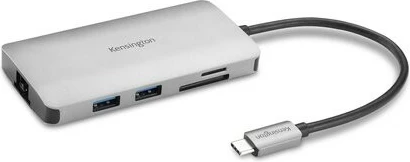 Hub USB-C Kensington UH1400p, 85W, i zi, argjendtë