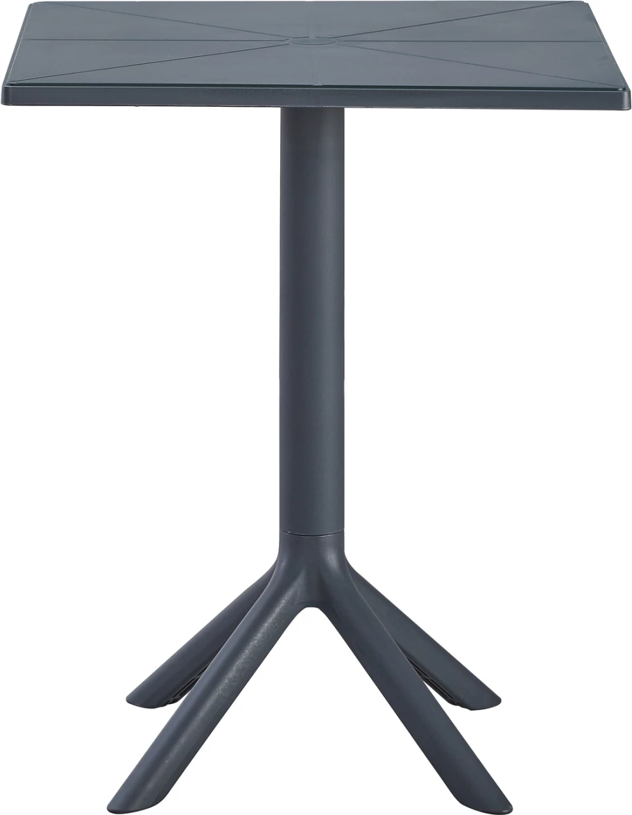 Sipërfaqe Tavoline katrore polipropileni TERRIN FH6125.20, ngjyrë gri e errët, 60,5x60,5x76,5H cm