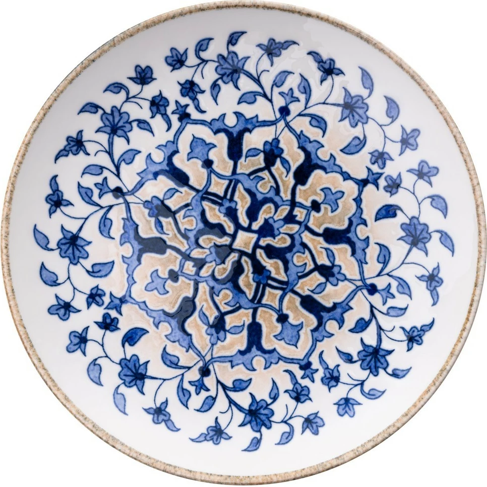 Set darke prej porcelani, 18 pjesë, Hermia Concept, BNEO18Y4890726, ngjyrë kaltër dhe e bardhë