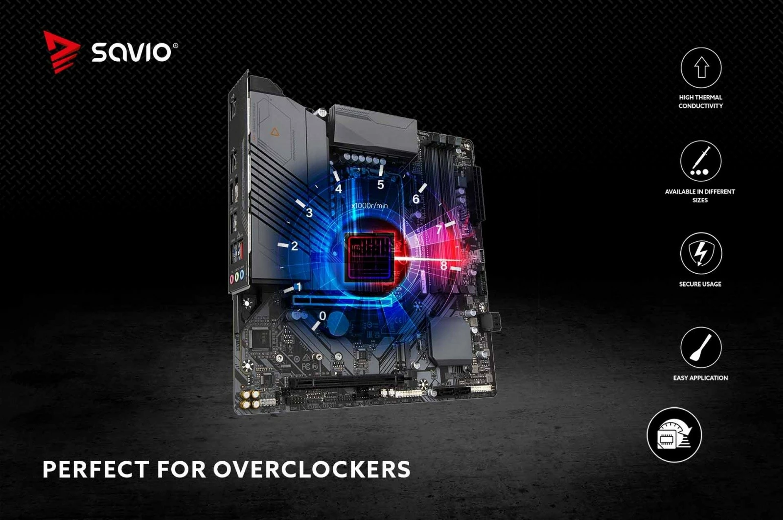 Pastë termike Savio TG-03, 2g, 13.5 W/mK, e zezë