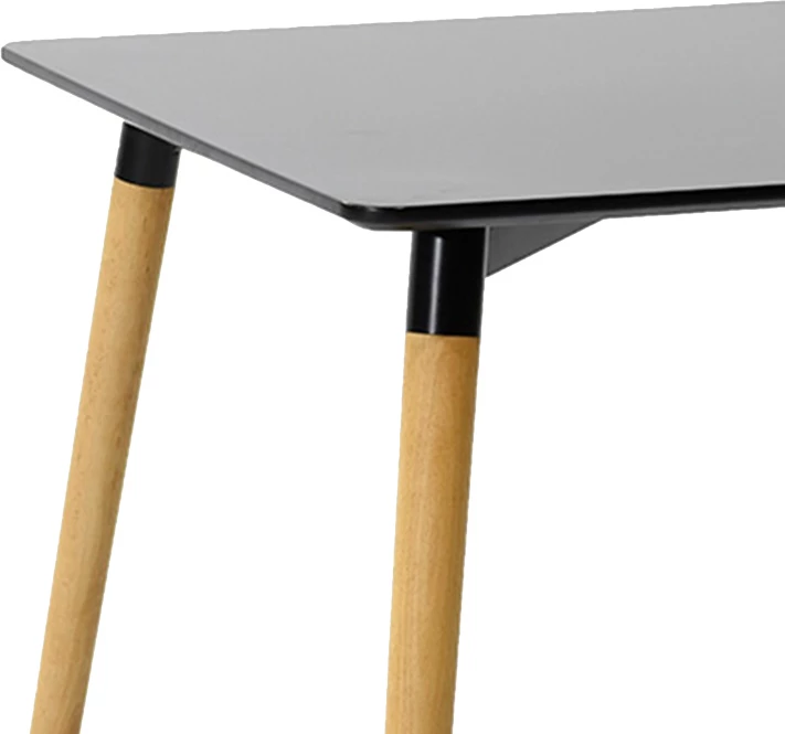 Set tavoline me dy karrige Natali-Noor, MDF i zi, këmbë natyrale, 80x80x76cm