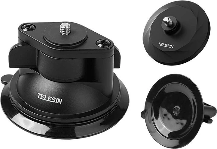 Set bazë magnetike dhe me vakum për kamera sportive Telesin MAG-003, për Insta360 GO 3, e zezë