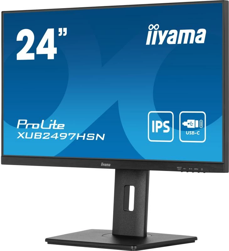Monitor iiyama ProLite XUB2497HSN-B2 24" IPS, USB-C dock, DisplayPort out, rregullim lartësie 150 mm, e zezë