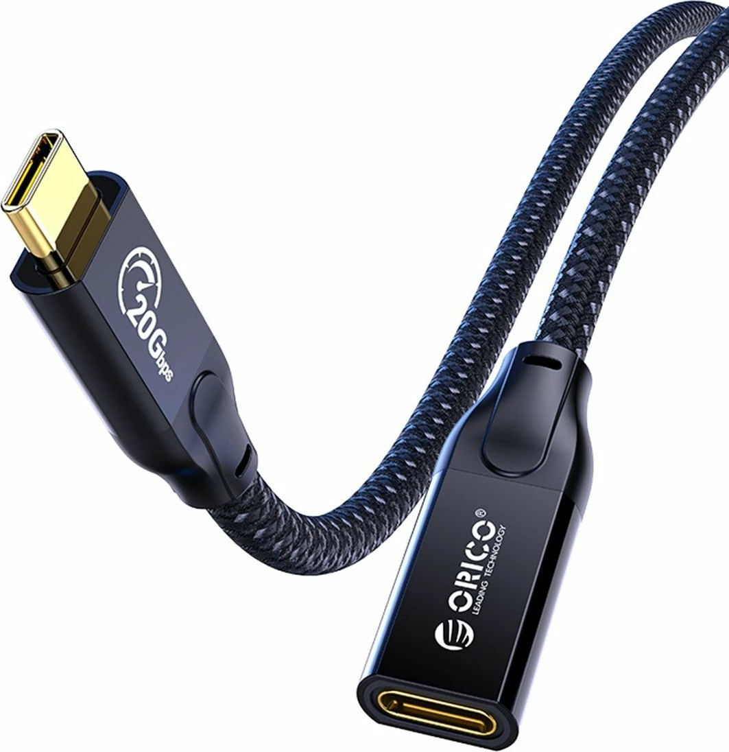 Kabllo zgjatëse USB‑C Orico CY32-10-BK-BP, 1 m, USB 3.2 Gen 2x2, 20 Gbps, 100 W, e zezë