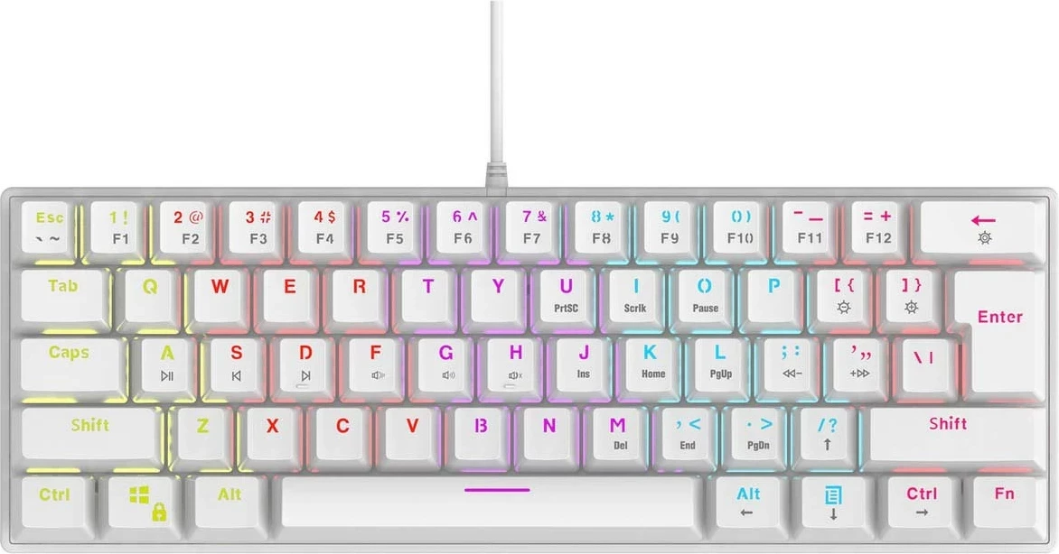 Tastierë mekanike Rampage PLOWER K60, RMP Blue, e bardhë