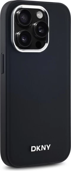 Mbështjellës DKNY Plain Logo MagSafe për iPhone 14 Pro, i zi