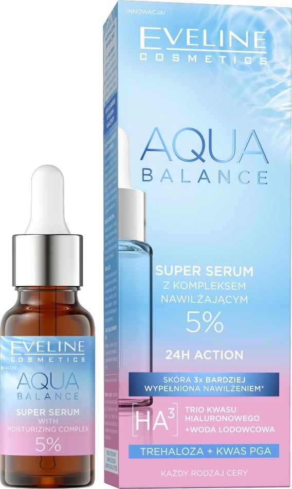 Serum për fytyrë Eveline Cosmetics Aqua Balance Super Serum për femra 18ml