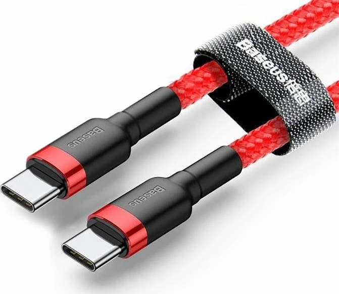 Kabllo USB-C në USB-C Baseus Cafule CATKLF-G09 1 m QC/PD 20V 3A, e kuqe