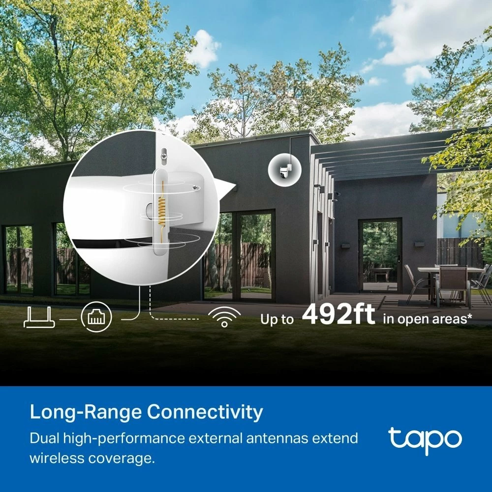 Kamerë sigurie IP TP-Link Tapo C530WS 5MP 3K, rrotulluese Outdoor, Wi‑Fi 6, IP66, e bardhë