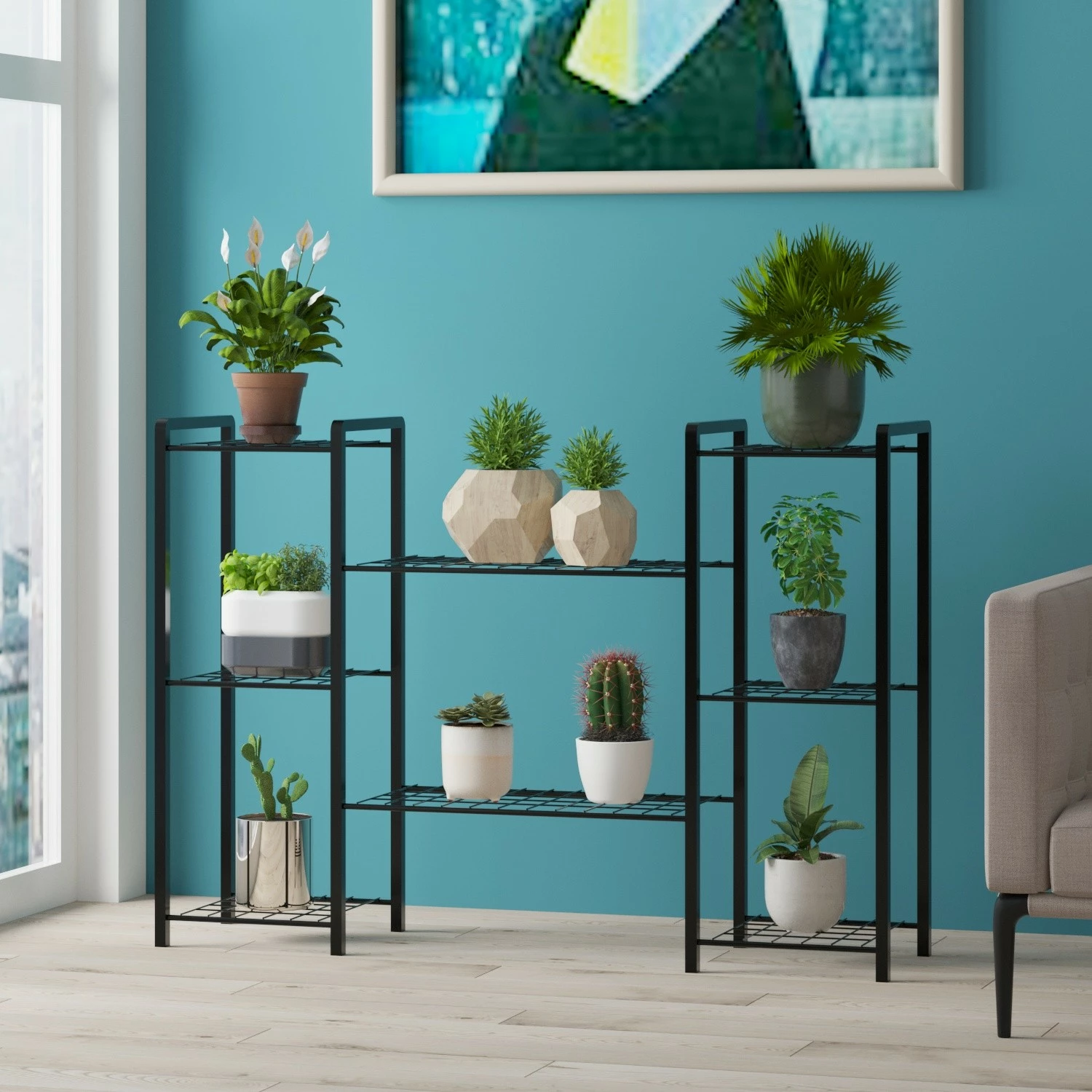 Jardiniere dekorative, ngjyrë e zezë, Skye Decor, Hector