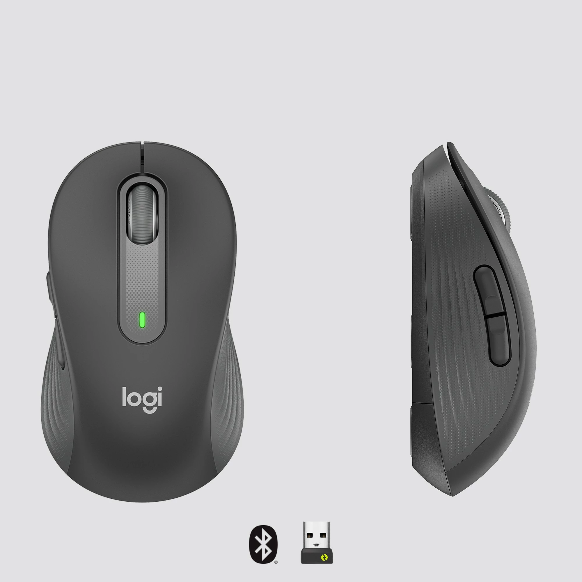 Maus Logitech Signature M650 Wireless për Biznes, Djathtas, Optik, RF Wireless + Bluetooth, 4000 DPI, Grafit