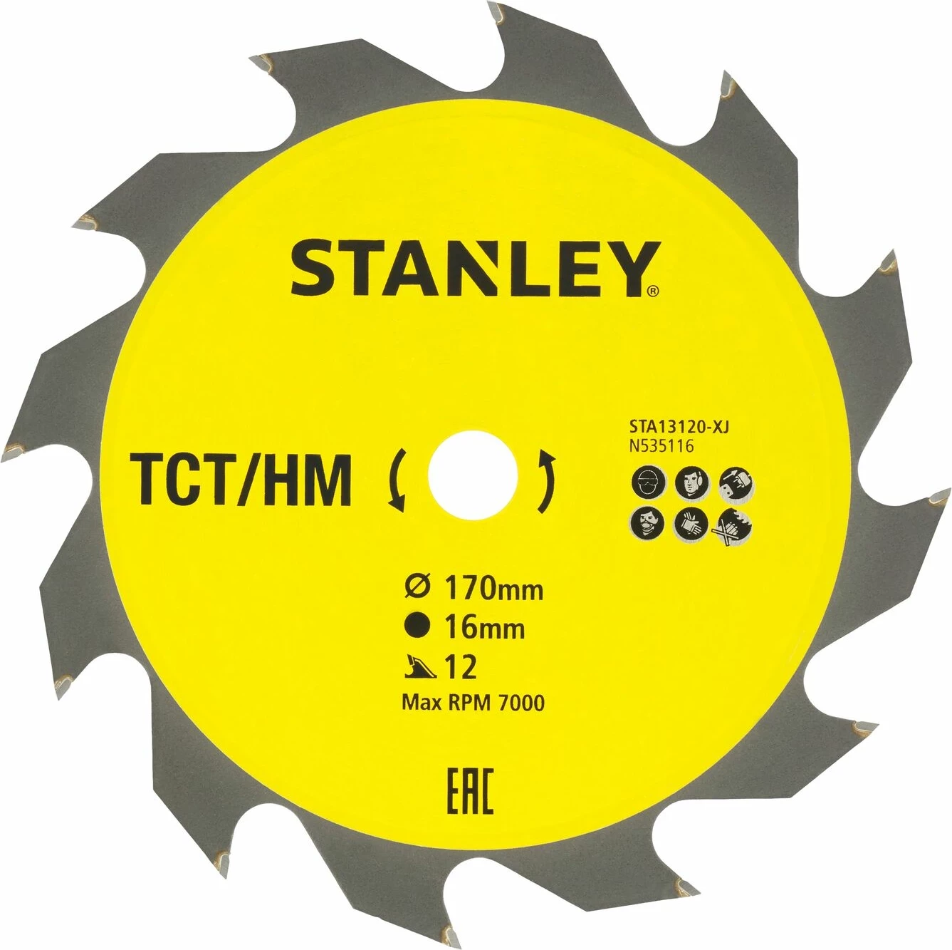 Teh sharrë rrethore Stanley STA13120 TCT/HM 170mm x 16mm 12T