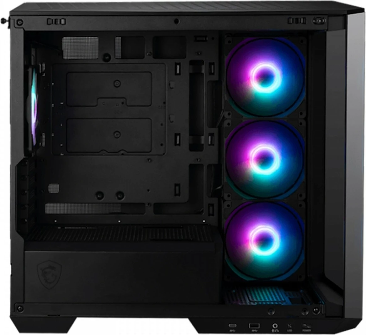 Kasë MSI MAG PANO M100R PZ, Micro Tower, RGB, Tempered Glass, E zezë