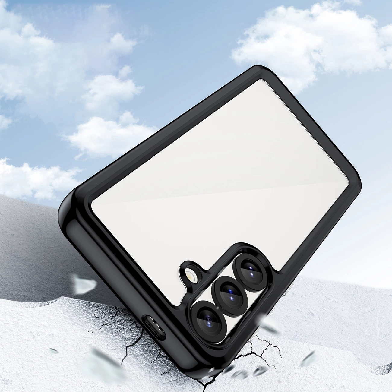 Mbështjellës Hurtel Outer Space Case për Samsung Galaxy S25 Edge, TPU/PC, i zi