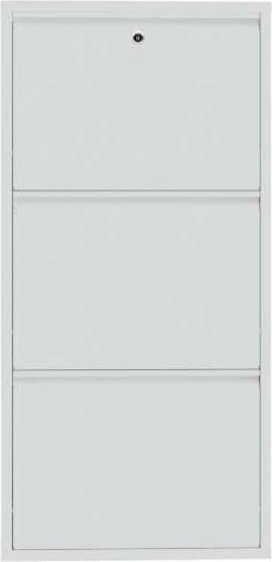 Dollap për këpucë, metalik, 3 pjesë, ngjyrë e bardhë, Skye Decor