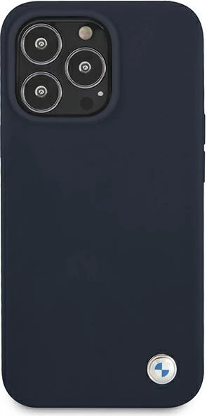 Mbështjellës BMW BMHCP13LSILNA për iPhone 13 Pro/13 6.1\" Hardcase silikoni Silicone Signature, blu navy, në kuti