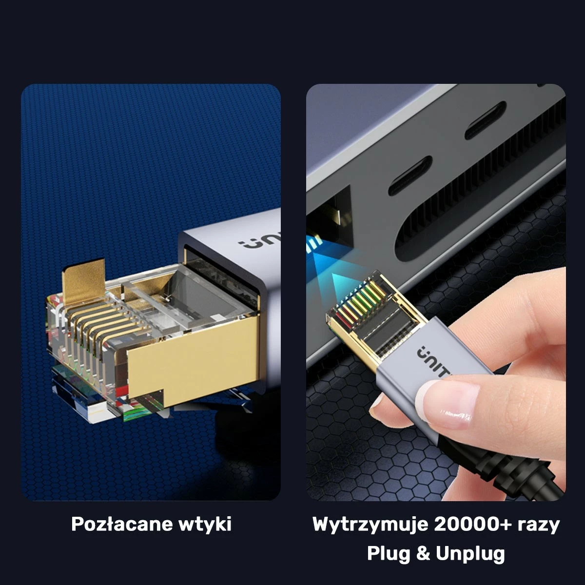 Kabëll Ethernet Unitek RJ-45 LAN, patchcord cat.8, 3m, e zezë