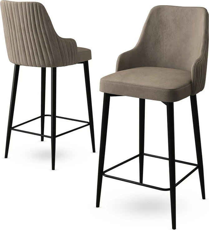 Set karrigesh për bar (6 copë), Hanah Home, Enox, kapuçino, e zezë