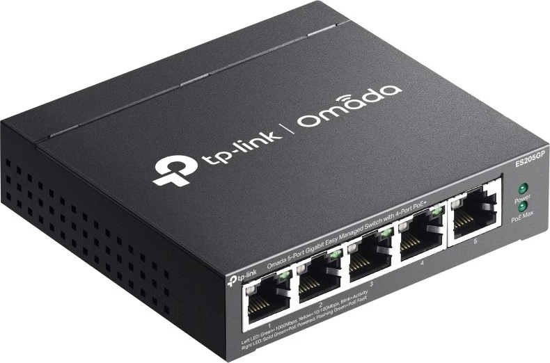 Switch TP-Link Omada ES205G, Gigabit Ethernet, PoE, i zi