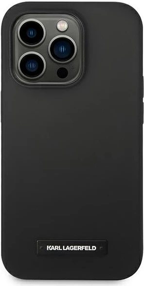 Mbështjellës Karl Lagerfeld KLHMP14XSLMP1K për iPhone 14 Pro Max 6.7", silikon, MagSafe, zi