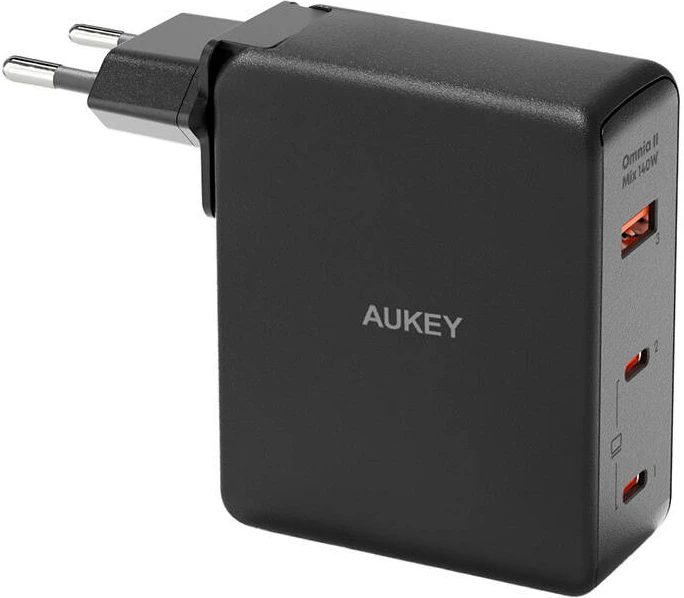 Karikues muri Aukey PA-B7O, 140W, 1x USB-A, 2x USB-C, GaN, zi