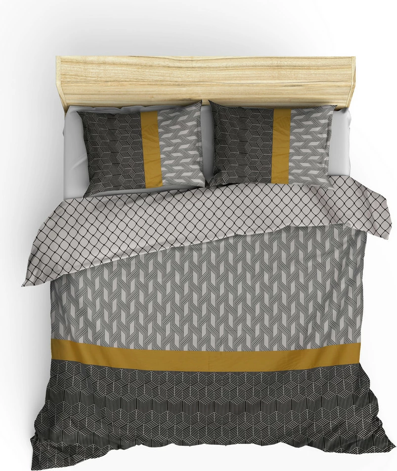 Set mbulesë për jorgan dopio satin Veneto, ngjyrë e zezë, e bardhë, portokalli