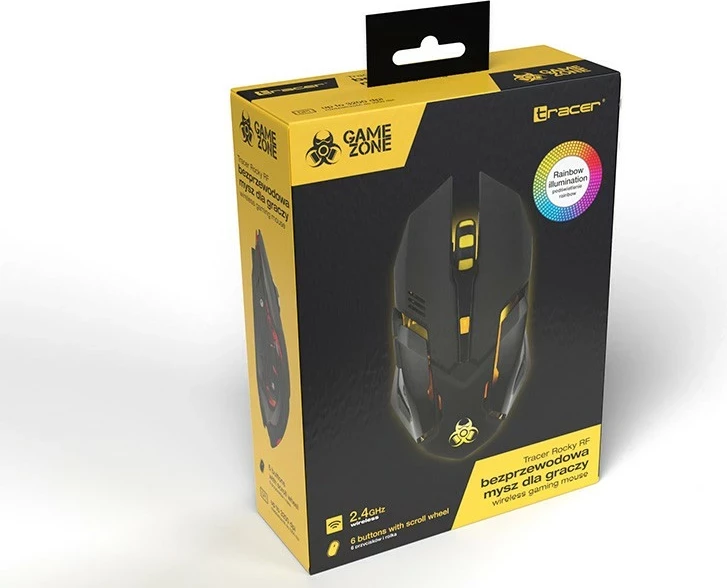 Maus Tracer GameZone ROCKY RF NANO, RGB, i zi