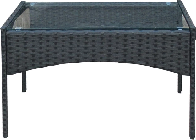 Set për sallon kopshti Calmness 4 pjesë rattan ngjyrë zezë-material gri