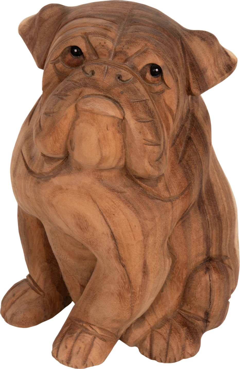 Dekor për dysheme, bulldog, dru suar, ngjyrë natyrale, FH7926, 20x17x30 cm