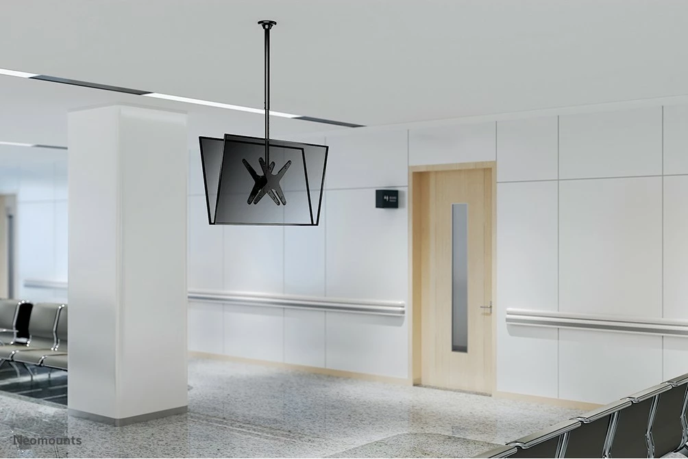 Mbajtëse tavani për dy ekrane Neomounts FPMA-C340DBLACK, 32-75 inç, rregullim lartësie, e zezë