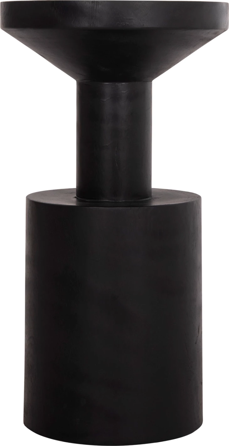 Tavolinë anësore BERMAL, dru suar i fortë, ngjyrë e zezë, FH9889.12, 35x65cm