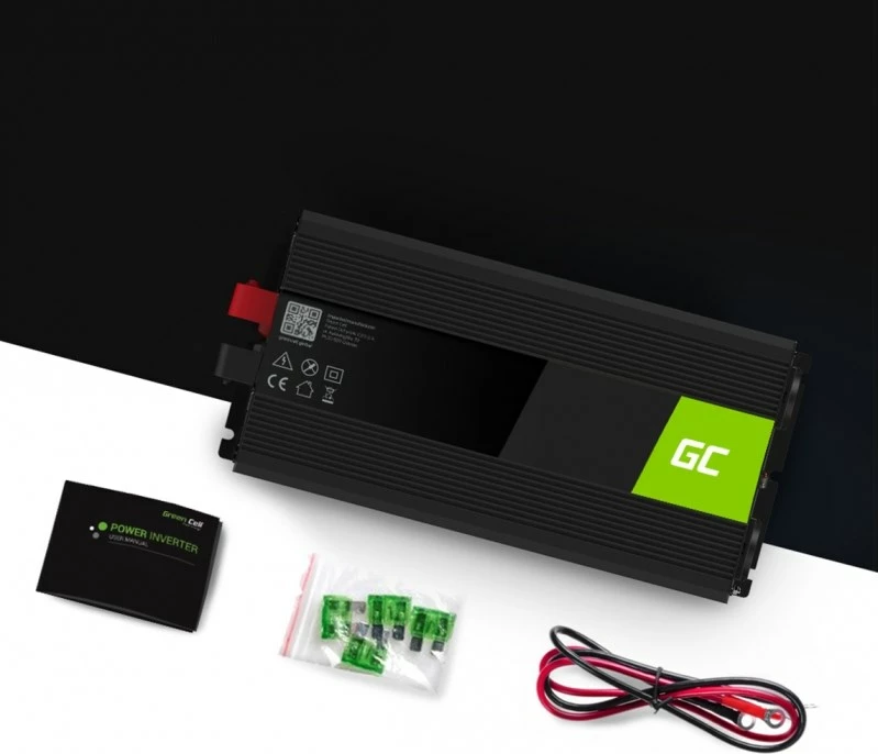 Adaptor/Inverter për Auto Green Cell INV12, 3000 W, i Zi