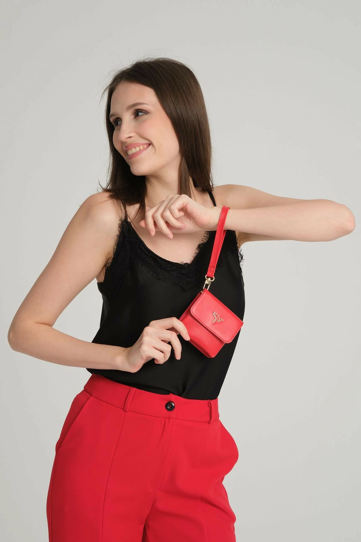 Portofol për gra, ngjyrë e kuqe, Zoozie Bags, Mini Best