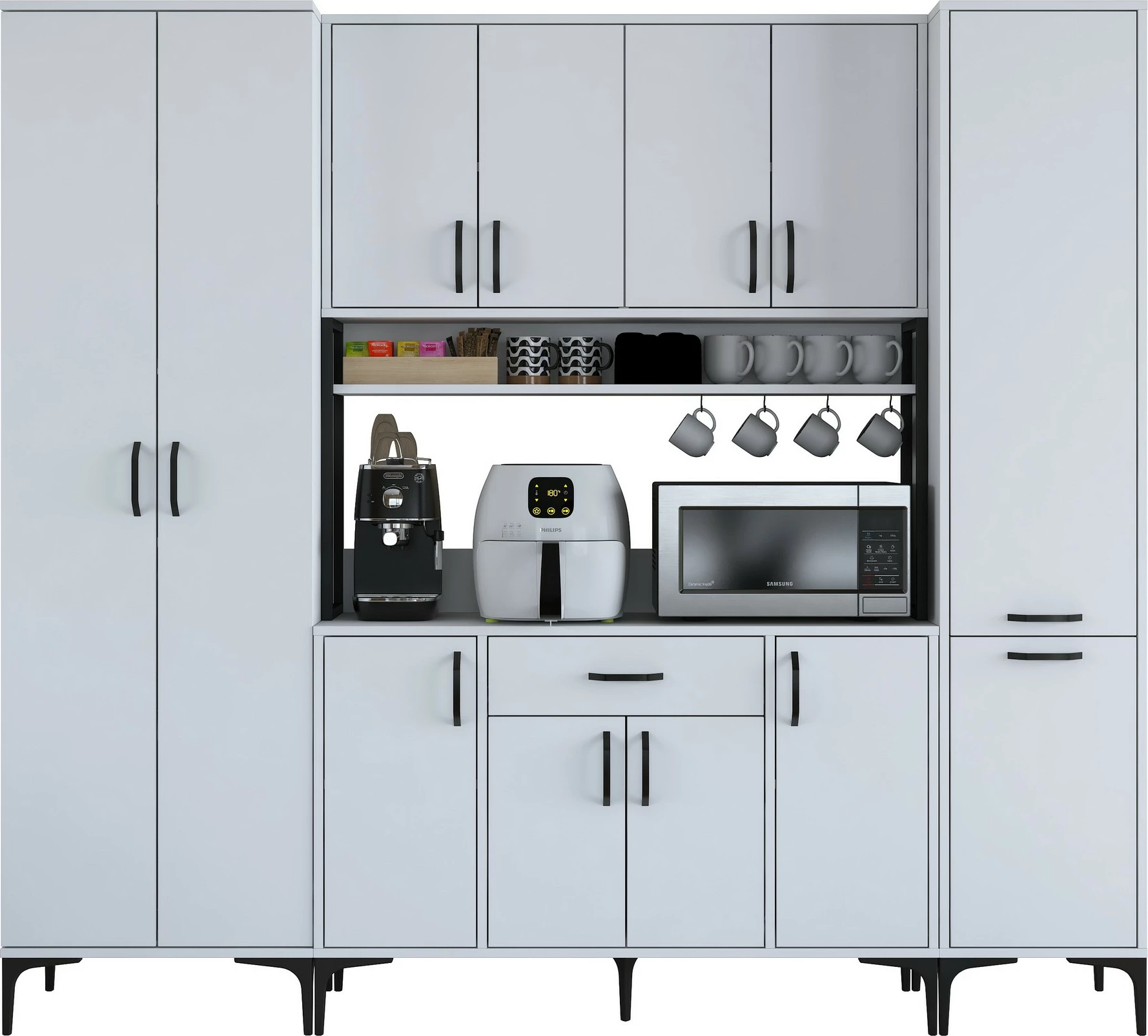 Dollap multifunksional Hanah Home, JE132 - 3053, ngjyrë e bardhë