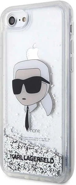 Mbështjellës Karl Lagerfeld KLHCI8LNKHCH për iPhone 7/8/SE 2020/2022, Glitter, Argjendtë