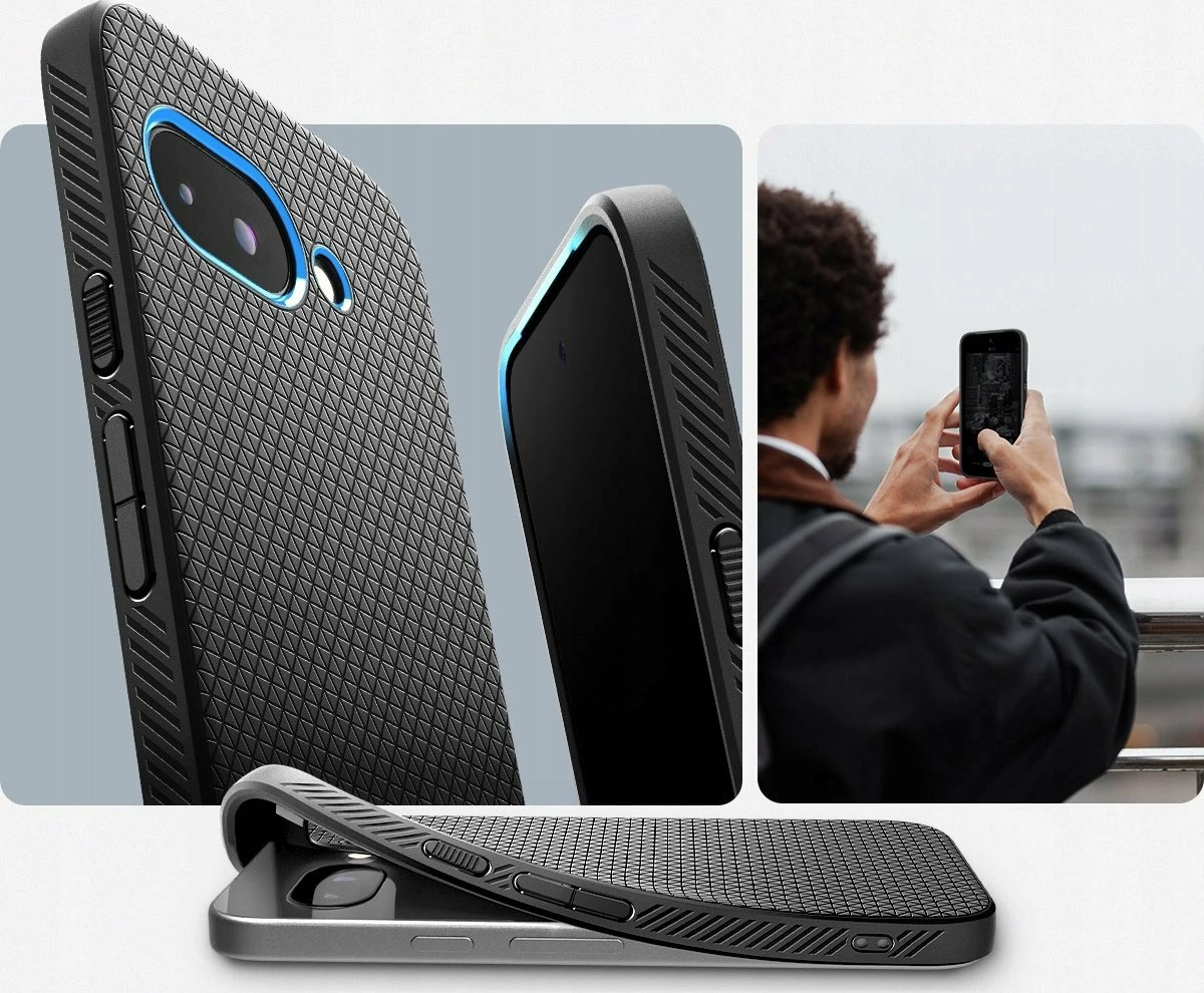 Mbështjellës Spigen Liquid Air ACS09039 për Google Pixel 9a, TPU, back cover, wireless charging, Mil-Grade, i zi matte