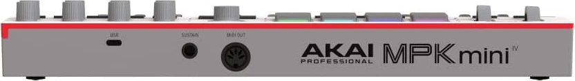 Kontrollues MIDI AKAI MPK Mini MK4, 25 taste, 8 pads, 8 knob-a, USB, Bardhë