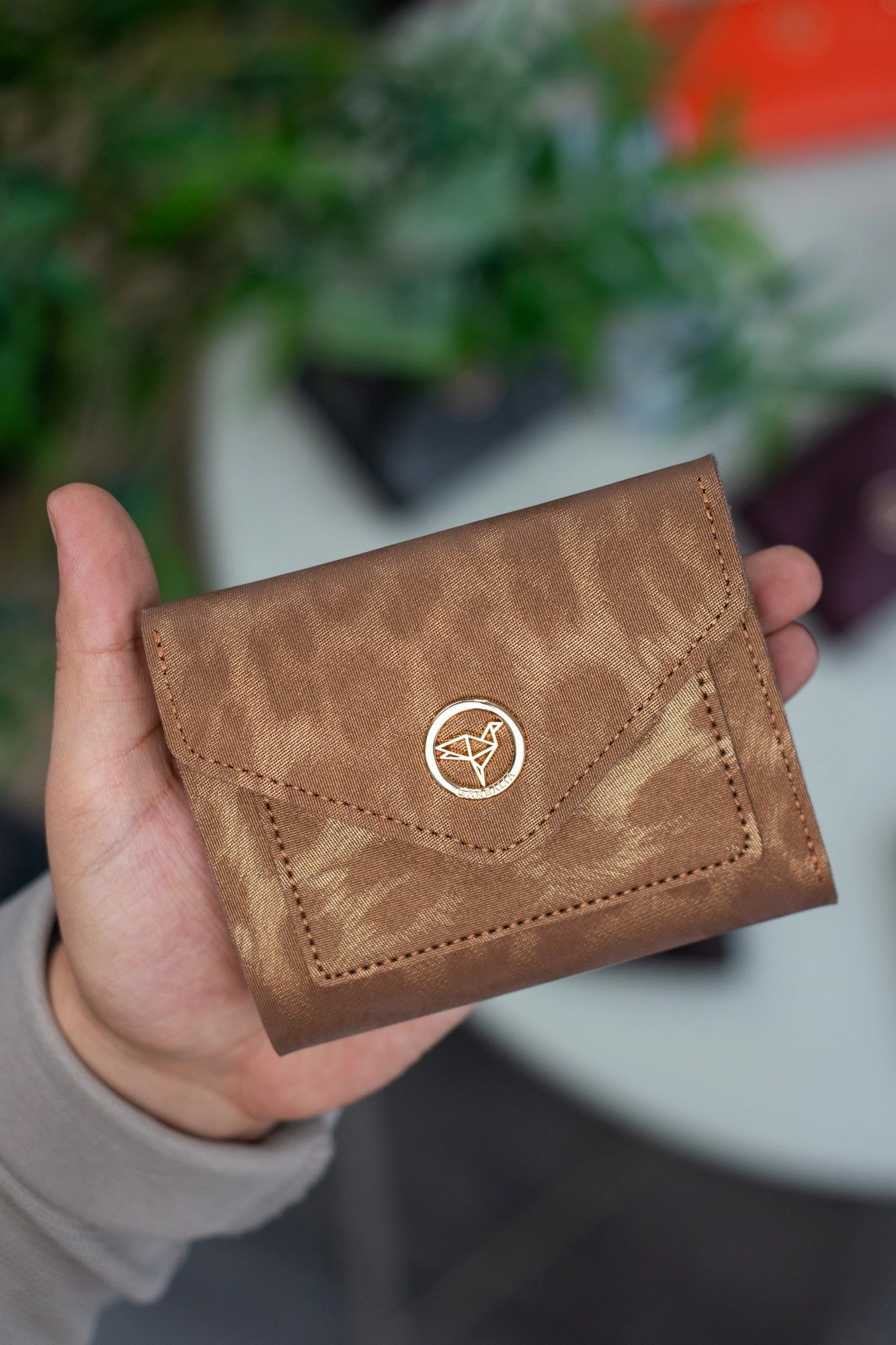 Portofol për gra, Zoozie Bags, ngjyrë ari, leopard