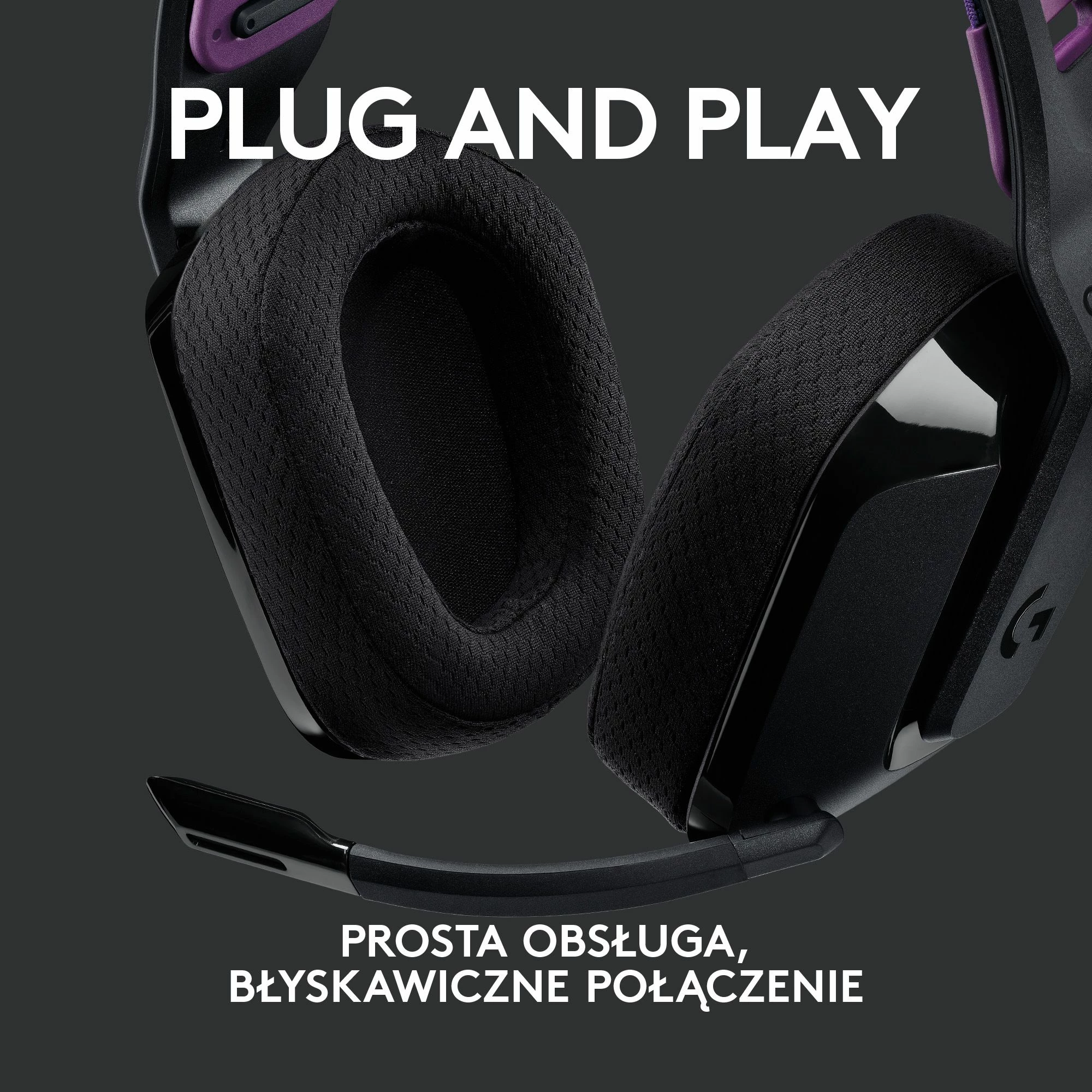 Kufje gaming Logitech G535 LIGHTSPEED 981-000972, wireless, USB receiver, PS4/PS5/PC, Black