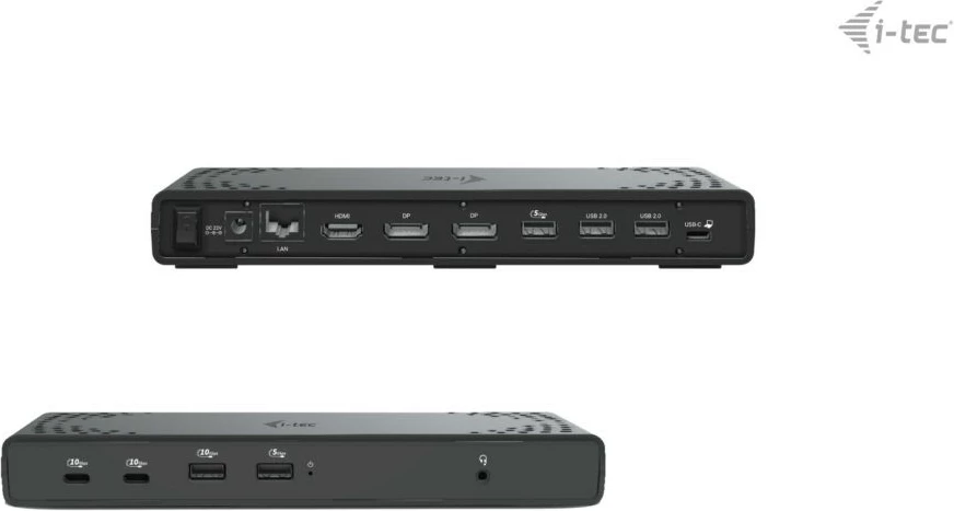 Docking station I-Tec USB-C Triple Display Gen 2, 100W, 3x monitor, e zezë