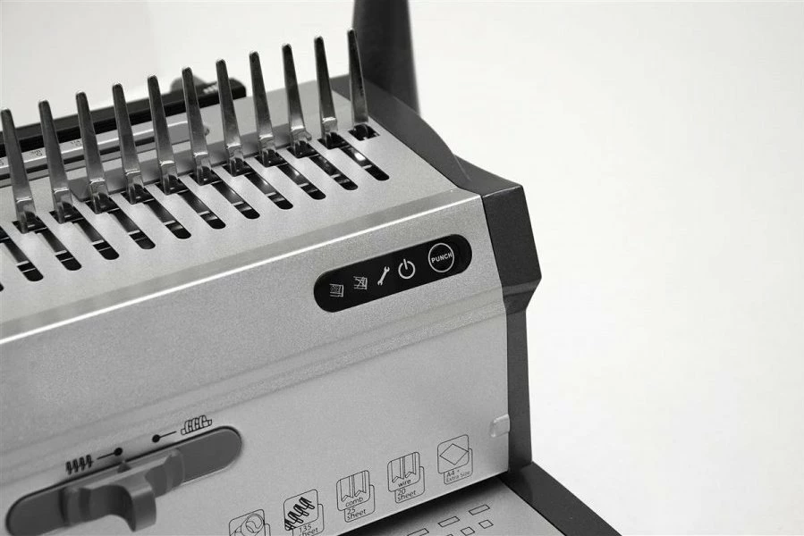 Makinë lidhëse elektrike dokumentesh Argo XP5 Electric (401142), A4, comb (plastikë) dhe spirale tel, deri 450 fletë, argjendtë